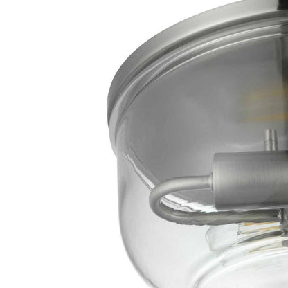 Home Decorators Knollwood 12 in. 2-Light Brushed Nickel Industrial Ceiling Light