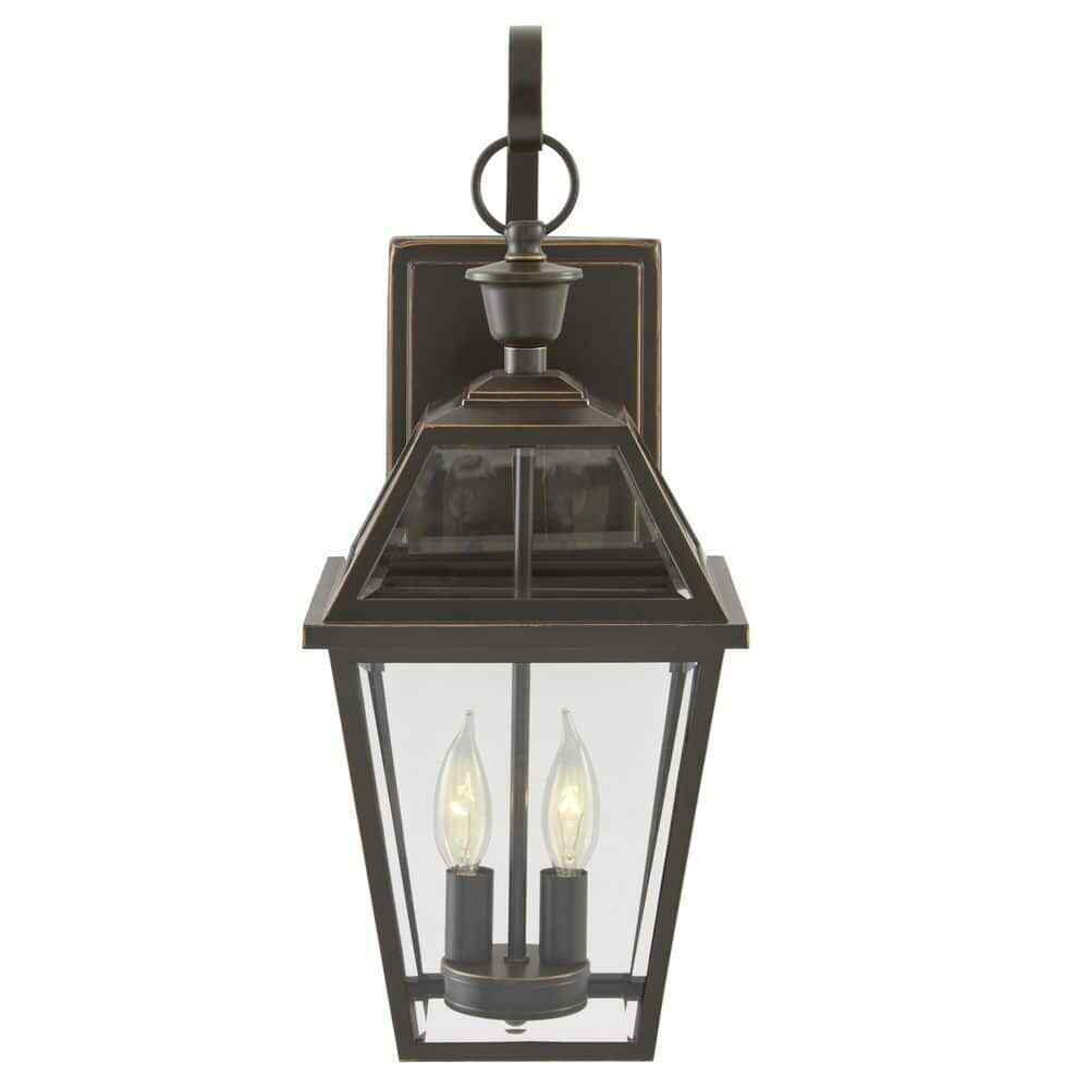 Home Decorators Glenneyre 2-Light Espresso Bronze Hardwired Outdoor Wall Sconce