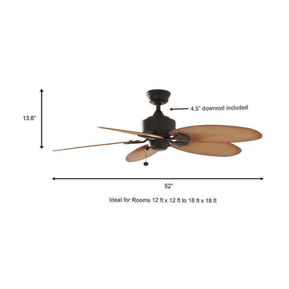 Hampton Bay Lillycrest 52 in. Indoor/Outdoor Aged Bronze Ceiling Fan