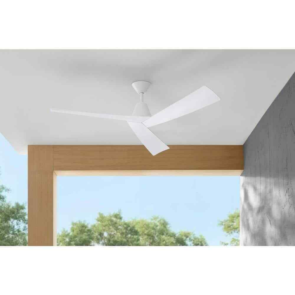 Home Decorators Easton 60 in. Indoor/Outdoor Matte White Ceiling Fan w/Remote