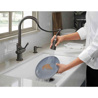 KOHLER Thierry Two Handle Pull-Down Sprayer Kitchen Faucet w/ Soap Dispenser