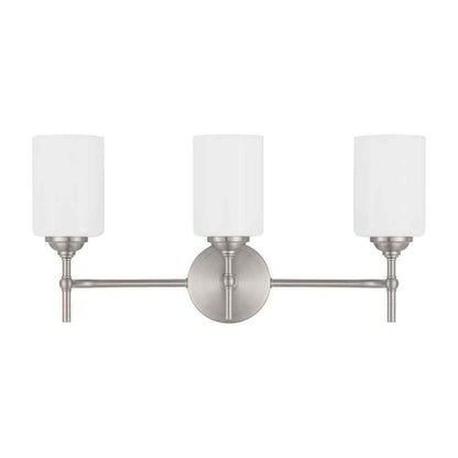 Home Decorators Ayelen 3-Light Brushed Nickel Modern Bathroom Vanity Light