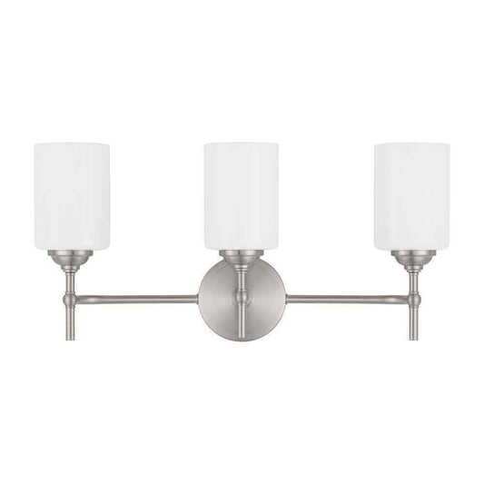 Home Decorators Ayelen 3-Light Brushed Nickel Modern Bathroom Vanity Light