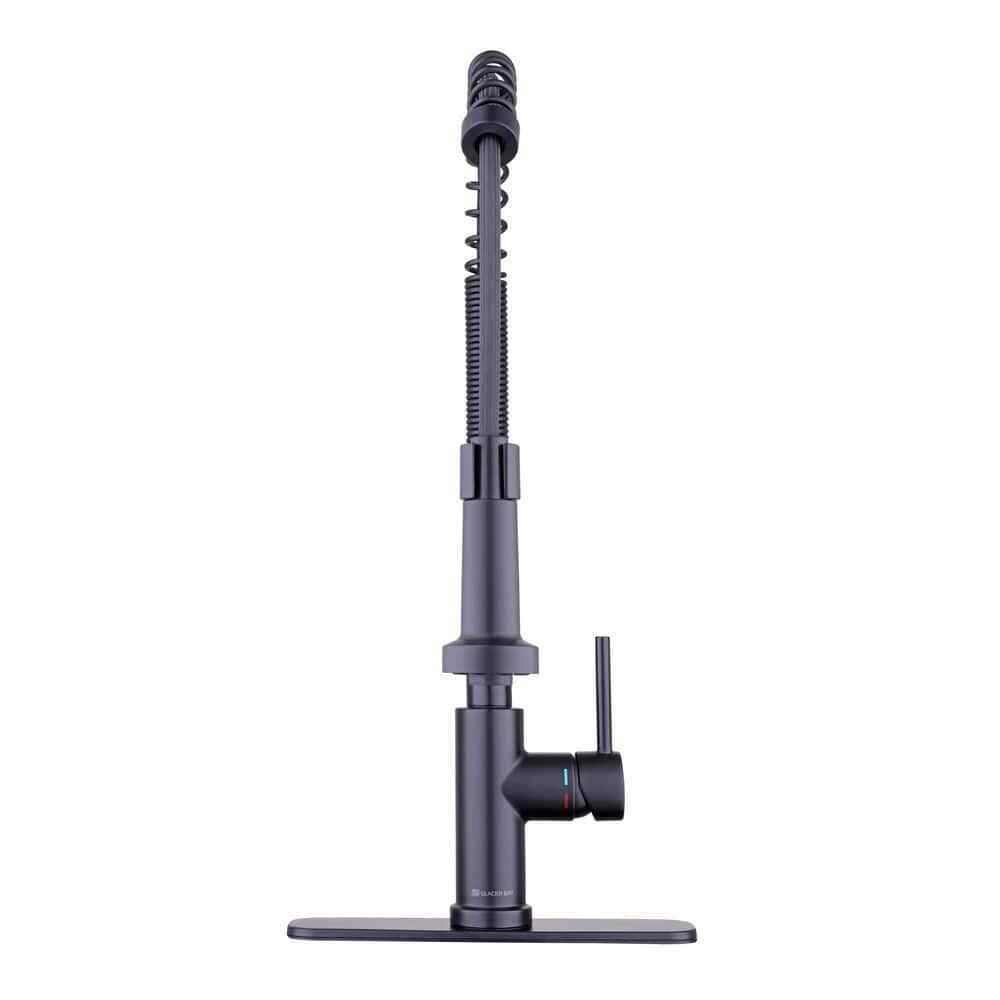Glacier Bay Paulina One-Handle  Pull Down Sprayer Kitchen Faucet in Matte Black