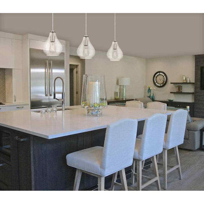 Westinghouse Wes 1-Light Brushed Nickel Mini Pendant with Clear Glass Shade