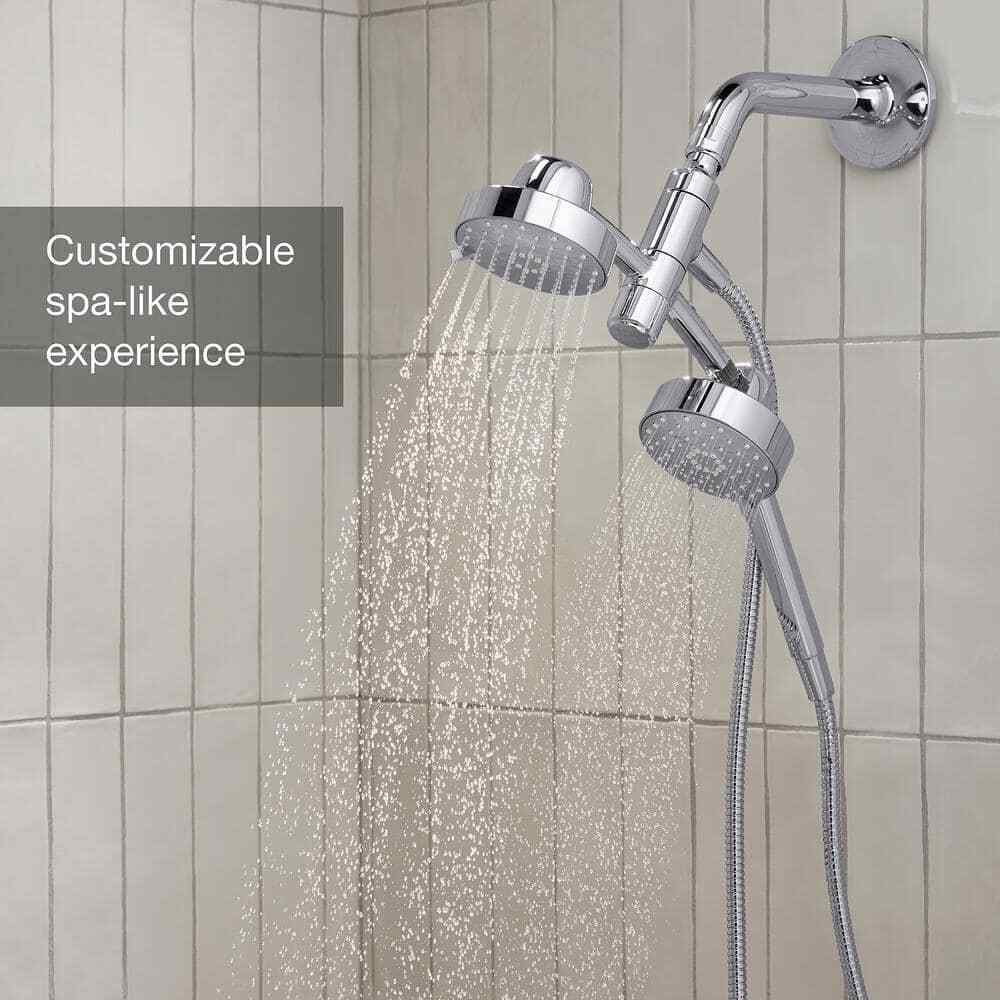 KOHLER Awaken 3-Spray 5 in. Dual Wall Mount Shower Head in Polished Chrome