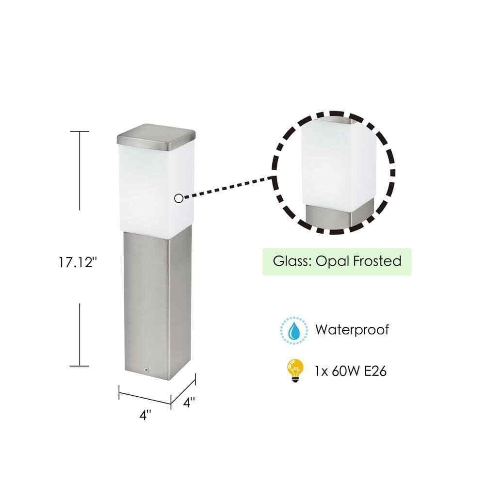 Eglo Calgary 4 in. W x 17.12 in. H Stainless Steel Outdoor Path Light