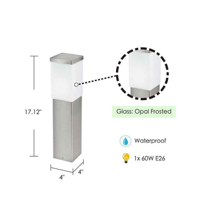 Eglo Calgary 4 in. W x 17.12 in. H Stainless Steel Outdoor Path Light
