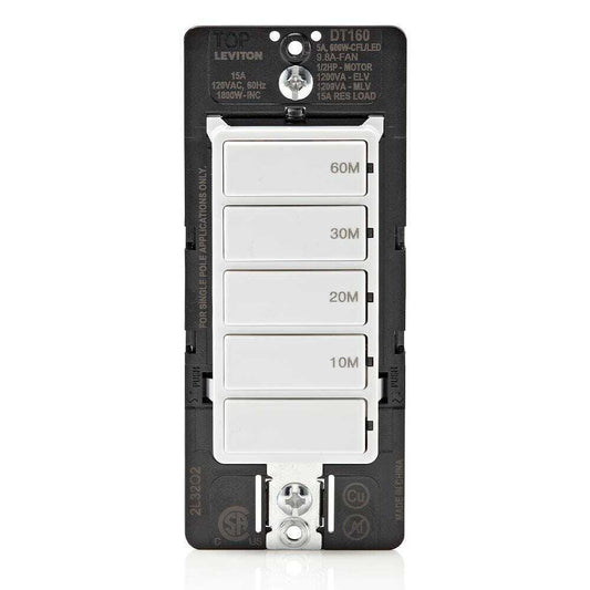 Leviton Decora 15A 60-Minute Indoor In-Wall Countdown Timer Switch 1/2 HP/9.8A
