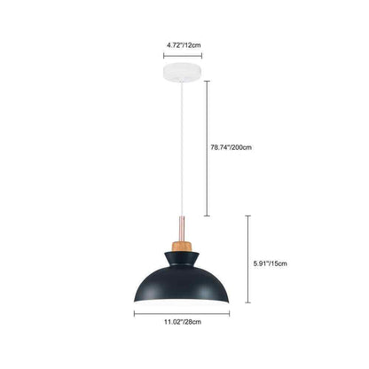 RRTYO Matisse 1-Light Blue Single Dome Pendant Light with Metal Shade