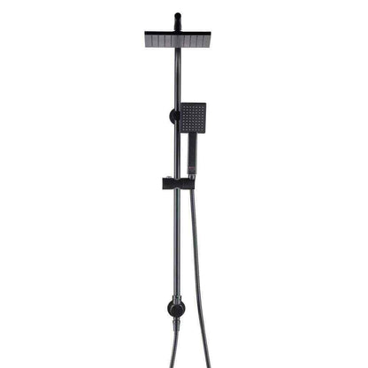 Glacier Bay Modern Wall Bar Shower 1-Spray 8 in. Square Rain Shower Head Black