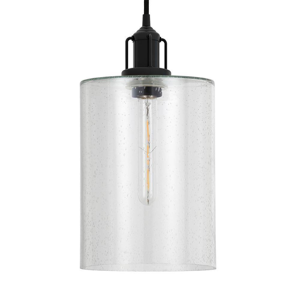 Meyer&Cross Nora Blackened Bronze Pendant with Seeded Glass Shade