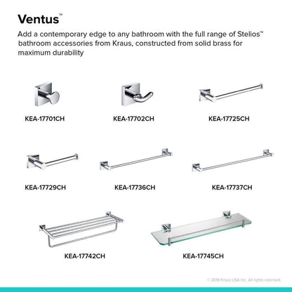 KRAUS Ventus Bathroom 10.5 in. Towel Bar in Chrome KEA-17725CH