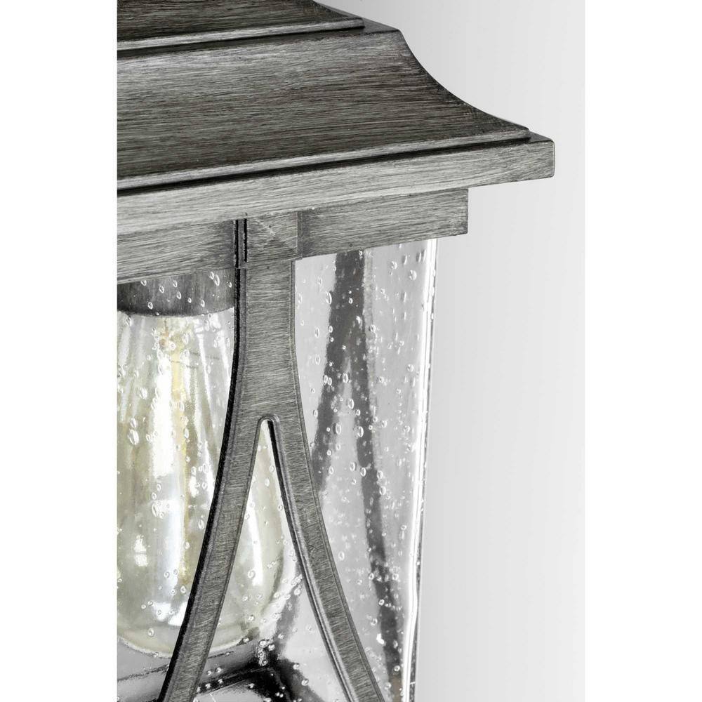 Progress Lighting Abbott Antique Pewter Clear Seeded Glass Post Lantern Light