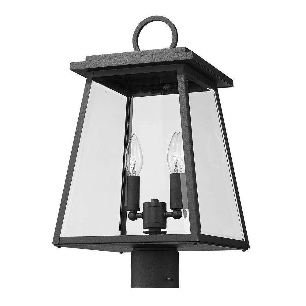 Broughton 2-Light Black Aluminum Outdoor Weather Resistant Post Light