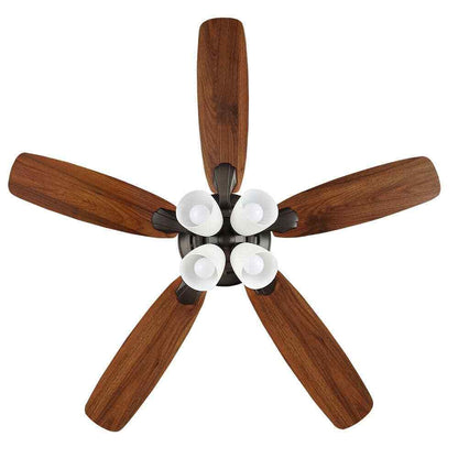Hampton Bay Hollis 52 in. Indoor LED Bronze Ceiling Fan w/ Light Kit and Remote