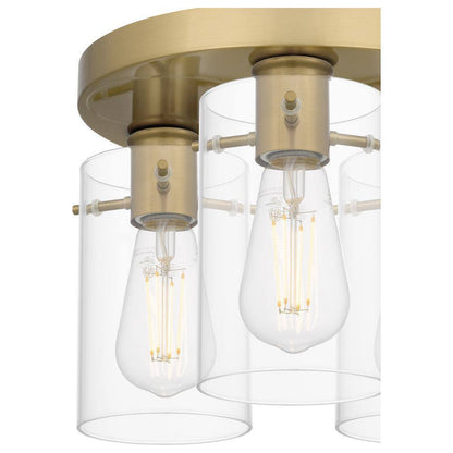 Hampton Bay Regan 11.75 in. 3-Light Brushed Gold Flush Mount