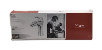 Pfister Brea Single Hole Bathroom Faucet w/ Deckplate in Polished Chrome