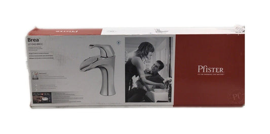 Pfister Brea Single Hole Bathroom Faucet w/ Deckplate in Polished Chrome