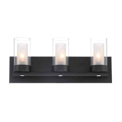 Home Decorators Samantha 3Light Matte Black LED Integrated Bathroom Vanity Light