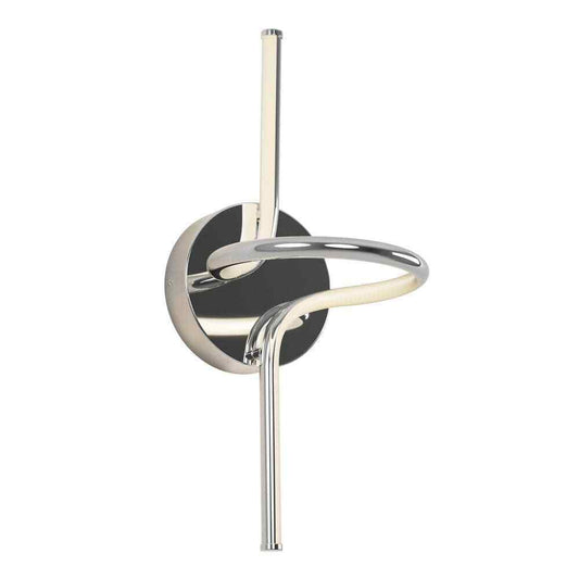 Artika Swirl Mini 8.9 in. 1-Light Chrome Modern Dimmable LED 3 CCT Wall Sconce