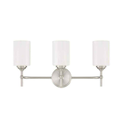 Home Decorators Ayelen 3-Light Brushed Nickel Modern Bathroom Vanity Light