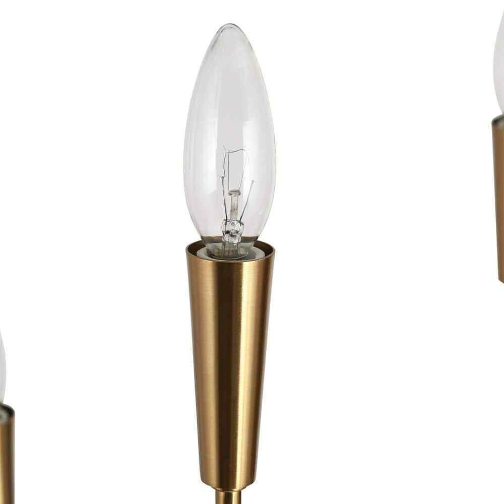 LNC 6-Light Plating Brass Candlestick Oblong Chandelier for Living Room