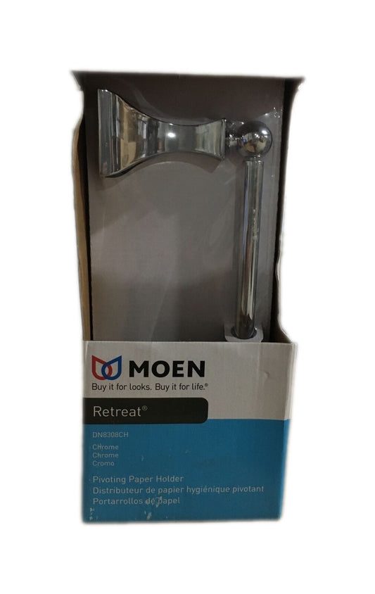 MOEN Retreat Pivoting Double Post Toilet Paper Holder in Chrome DN8308CH