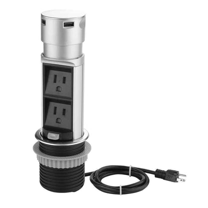 Link2Home Space Saver Pop Up-Outlet 2 Power Outlets 2 USB Ports 2.4 Amp