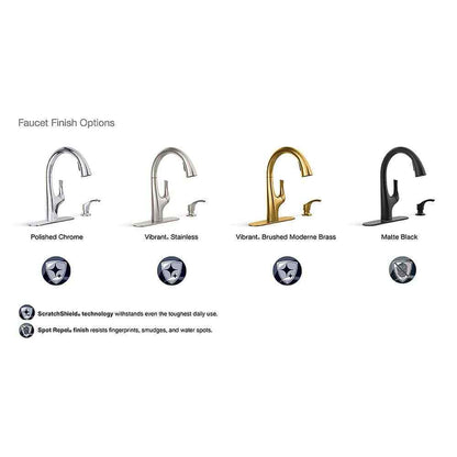 KOHLER Avi Single-Handle Pull Out Sprayer Kitchen Faucet in Vibrant Stainless