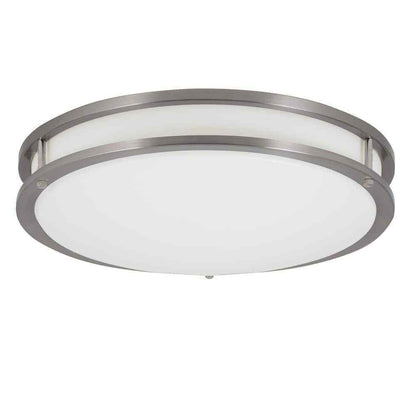 Commercial Electric 16 in. Smart Color Selectable LED Brushed Nickel Flush Mount