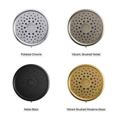 KOHLER Cursiva 3-Spray Patterns 6.75 in. Wall Mount Fixed Showerhead Matte Black