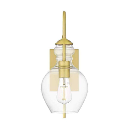 Home Decorators Collection Bakerston 1-Light Brushed Brass Wall Sconce