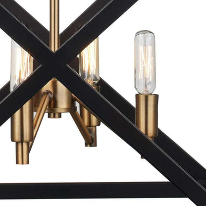 Bel Air Lighting Ackerman 4-Light Oil Rubbed Bronze Antique Brass Pendant Light
