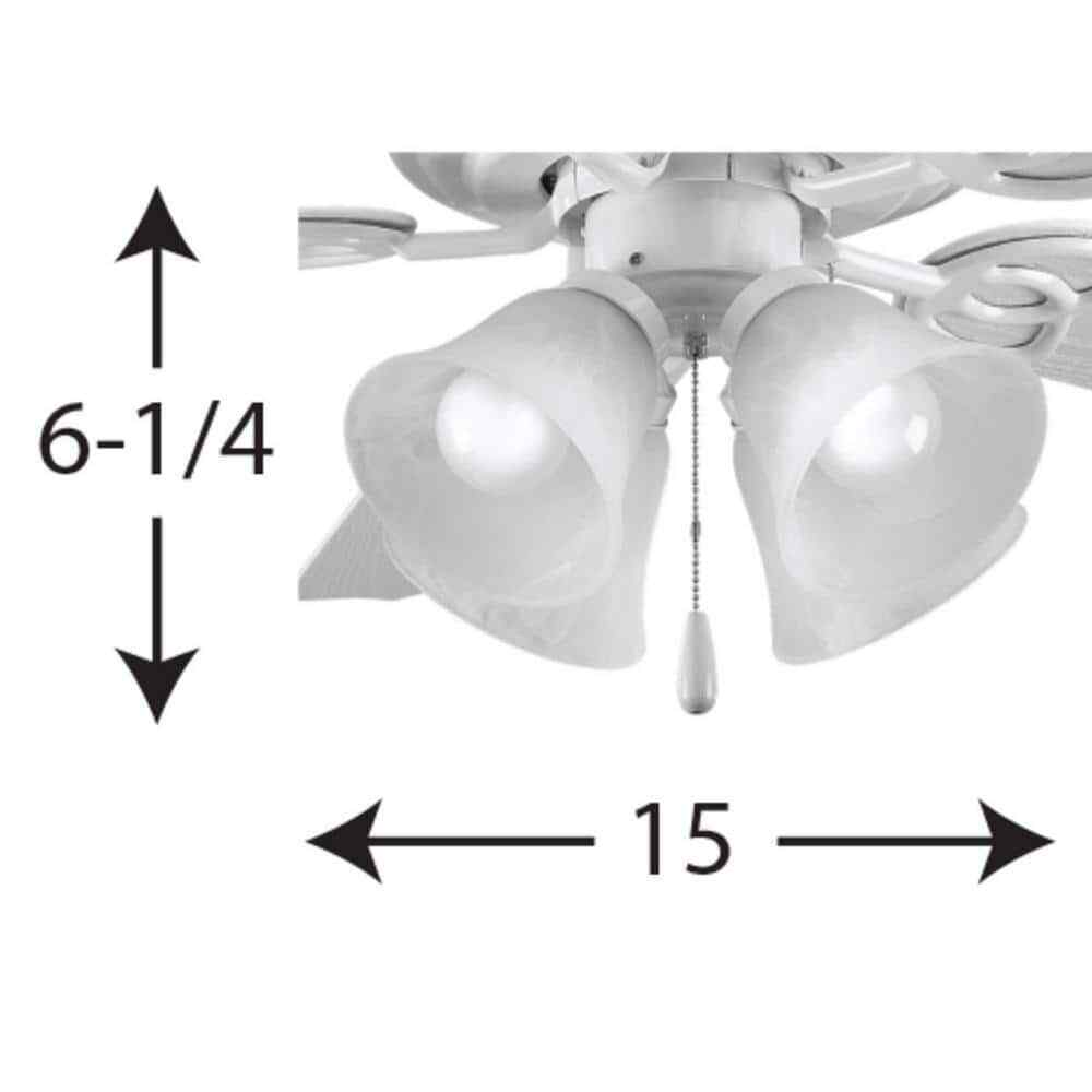 Progress Lighting Fan Light Kits Collection 4-Light White Ceiling Fan Light Kit