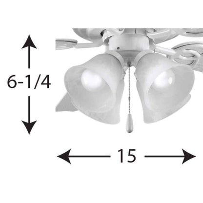 Progress Lighting Fan Light Kits Collection 4-Light White Ceiling Fan Light Kit