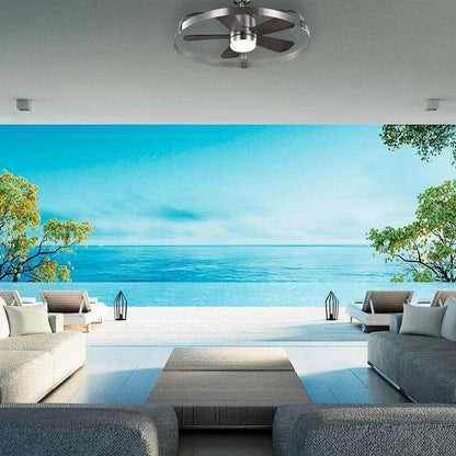 Home Decorators Harrington 36 in. LED Brushed Nickel Ceiling Fan w/ Light+Remote