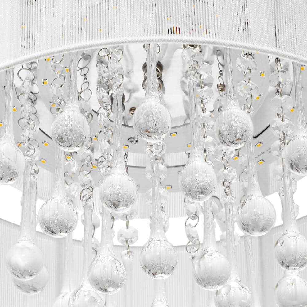 Home Decorators Flenniken 15 in. Integrated LED Chrome and Crystal Ceiling Light