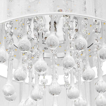 Home Decorators Flenniken 15 in. Integrated LED Chrome and Crystal Ceiling Light