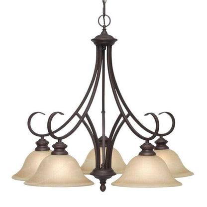 Golden Lighting Lancaster Collection 5-Light Rubbed Bronze Chandelier Light