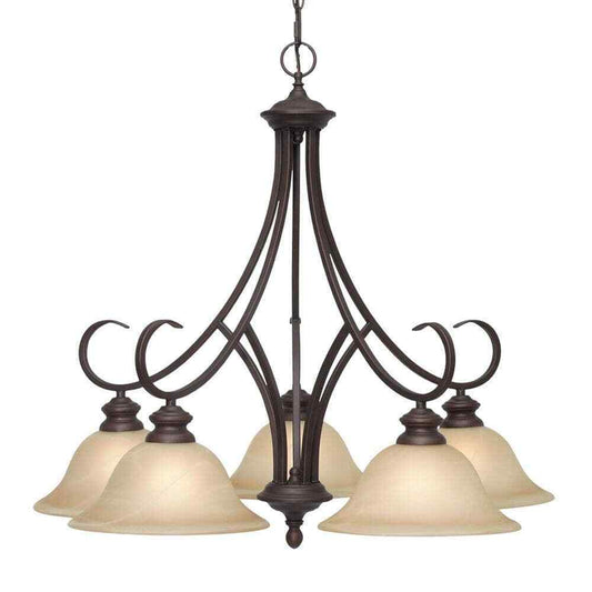Golden Lighting Lancaster Collection 5-Light Rubbed Bronze Chandelier Light
