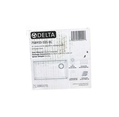 Delta Everest Black Granite Composite 32 in. Single Bowl Undermount Kitchen Sink