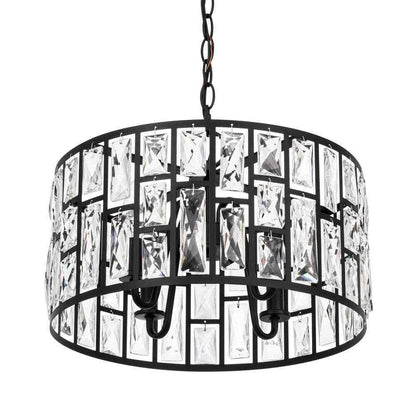 Home Decorators Collection Kristella 4-Light Black Crystal Chandelier 30686-HBB