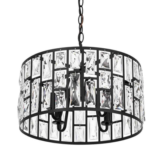 Home Decorators Collection Kristella 4-Light Black Crystal Chandelier 30686-HBB