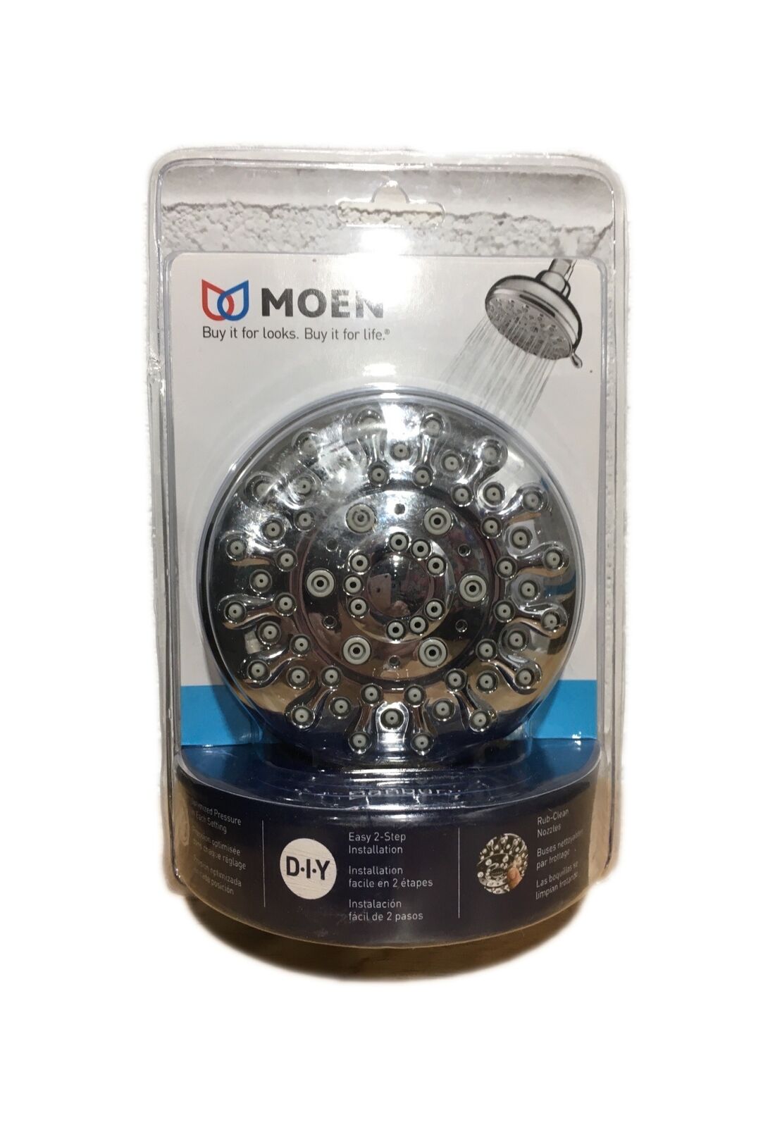 MOEN Banbury 5-Spray 4 in. Single Wall Mount Fixed Shower Head in Chrome