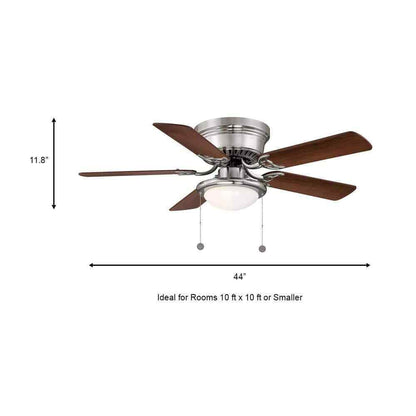 Hugger 44 in. LED Indoor Brushed Nickel Ceiling Fan with Light Kit AL383CPQ-BN