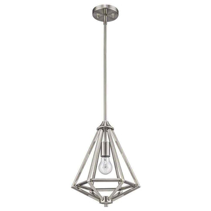 Home Decorators Hubley 1-Light Triangular Brushed Nickel Mini Pendant Light