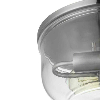 Home Decorators Knollwood 12 in. 2-Light Brushed Nickel Industrial Ceiling Light