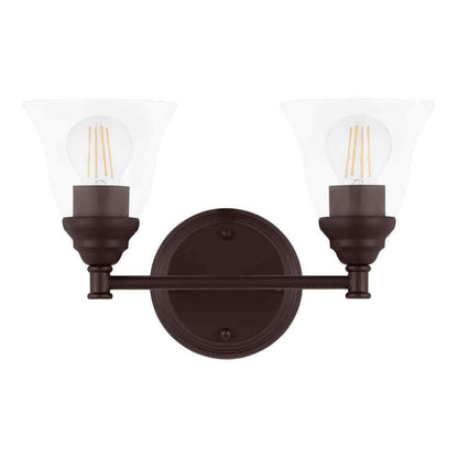 Hampton Bay Marsden 14.25 in. 2-Light Oil Rubbed Bronze Transitional Vanity
