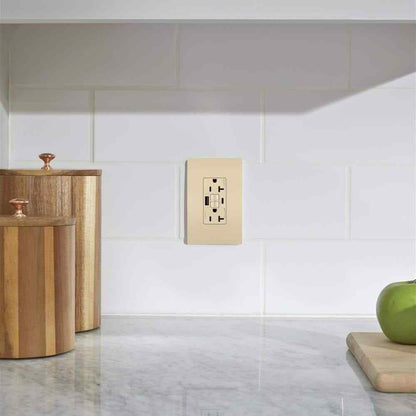 Legrand radiant 20 Amp 125-Volt Tamper Resistant GFCI Outlet Type A/C USB Ivory